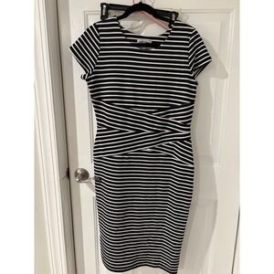 Shelby & Palmer Sheath Dress Striped Black White Career‎ Work Size 14